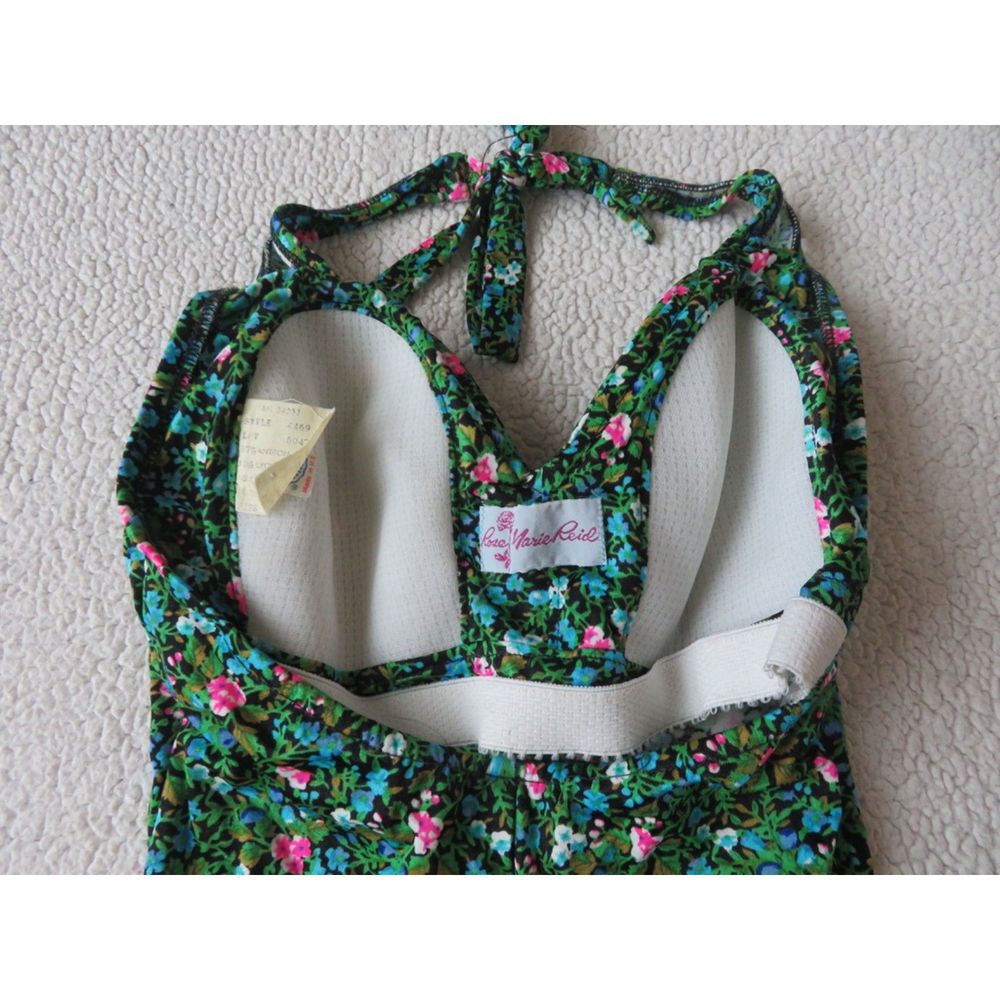 vintage rose marie reid one piece short bottom halter bathing suit usa made - Picture 10 of 12